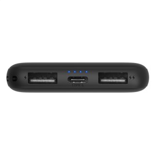 PLATINET POWER BANK 5000mAh POLYMER 2.1A DUAL INPUT DUAL OUTPUT BLACK + USB-C CABLE KABEL [45216]