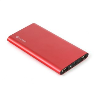 PLATINET POWER BANK 8000mAh polymer 2xUSB RED [43567] TE