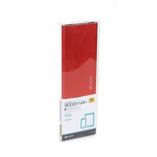 PLATINET POWER BANK 8000mAh polymer 2xUSB RED [43567] TE