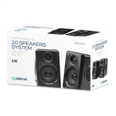 PLATINET SPEAKER GŁOŚNIK 2.0 GROOM BLACK [45614]
