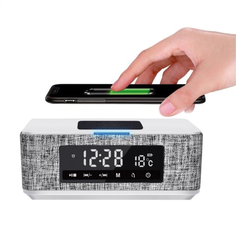 PLATINET SPEAKER GŁOŚNIK DAILY BLUETOOTH QI FM CLOCK WHITE [44800]