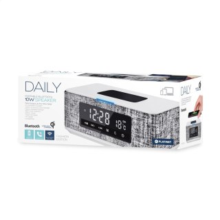 PLATINET SPEAKER GŁOŚNIK DAILY BLUETOOTH QI FM CLOCK WHITE [44800]