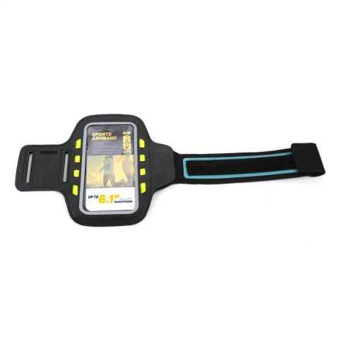 PLATINET SPORT ARMBAND FOR SMARTPHONE BLACK WITH LED [43705]