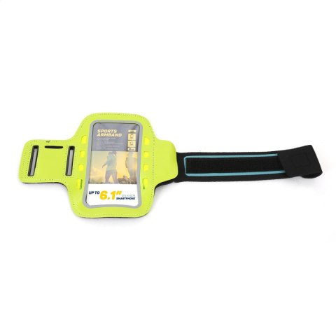 PLATINET SPORT ARMBAND FOR SMARTPHONE GREEN WITH LED [43707]