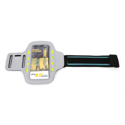 PLATINET SPORT ARMBAND FOR SMARTPHONE GREY WITH LED [43709]