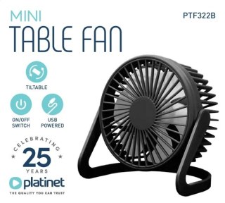PLATINET TABLE FAN WENTYLATOR USB BLACK [46172]