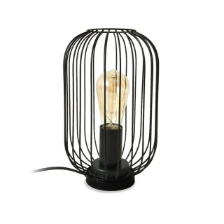 PLATINET TABLE LAMP LAMPA STOŁOWA 25W E27 METAL+ PLASTIC BLACK FINISH [44878]