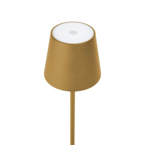 PLATINET TABLE PORTABLE LAMP LAMPA PRZENOŚNA WODOOPORNA WATERPROOF IP44 REGULATION RECHARGEABLE GOLD [45927]
