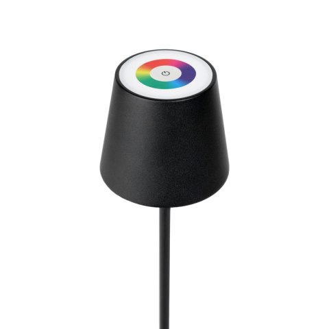 PLATINET TABLE PORTABLE LAMP LAMPA PRZENOŚNA WODOOPORNA WATERPROOF IP44 REGULATION RECHARGEABLE RGB BLACK [46017]