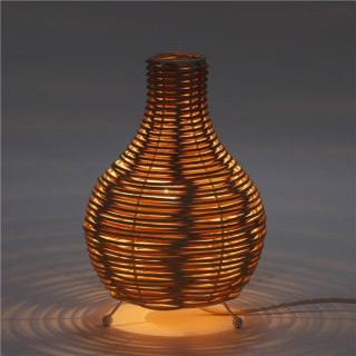 PLATINET TABLE RATTAN LAMP LIGHT BROWN S SHAPE MALE [45755]