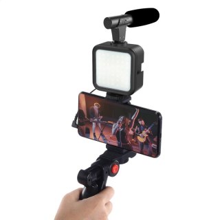 PLATINET VLOG 4IN1 SET ZESTAW DO VLOGÓW MICROPHONE LIGHT PHONE HOLDER ON A TRIPOD + JACK 3.5 TO USB-C ADAPTER [45596]