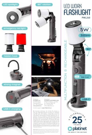 PLATINET WORK LAMP LAMPKA WARSZTATOWA LATARKA LED [46174]