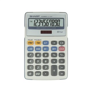 SHARP CALCULATOR DESKTOP ELSI MATE 10D BIG DISPLAY BLISTER GRAY EL334FB