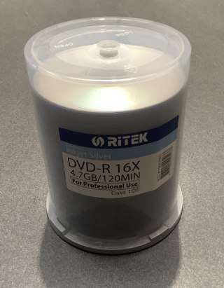 TRAXDATA RITEK DVD-R 4,7GB 16X PRINTABLE SILVER CAKE*100 907CK100ISPRO
