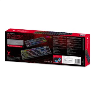 VARR GAMING KEYBOARD KLAWIATURA GAMINGOWA MECHANICAL MULTIMEDIA RGB XINDA BLUE 9 MODES BLACK [45521]
