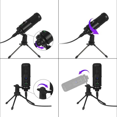 VARR GAMING MICROPHONE MIKROFON GAMINGOWY TUBE CARDIOID SET USB TRIPOD + SPONGE [45589]