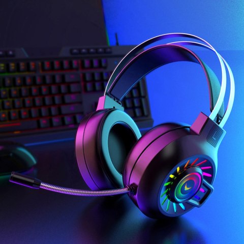 VARR GAMING RGB SŁCUHAWKI NAUSZNE WITH MIC VH8040 BLACK [45560]