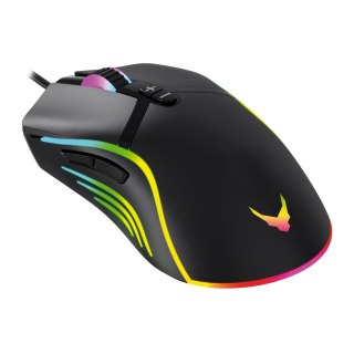 VARR MYSZ MOUSE GAMING 1000/1600/3200/6400 DPI RGB BLACK [45587] TE