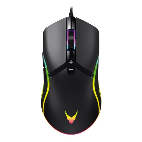 VARR MYSZ MOUSE GAMING 1000/1600/3200/6400 DPI RGB BLACK [45587] TE