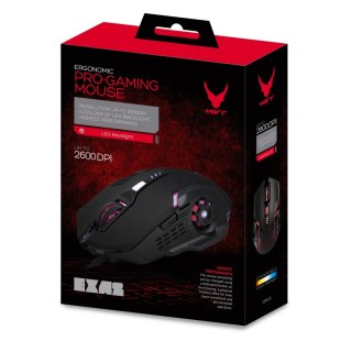 VARR MYSZ MOUSE GAMING 800/1200/1600/2600 DPI EXA2 6D LED BLACK [45188]