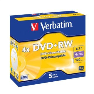 VERBATIM DVD+RW 4,7GB 4X JEWEL CASE*5 43229