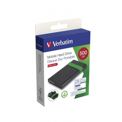 VERBATIM EXTERNAL HDD 500GB USB 3.2 G1 CERTIFIED REFURBISHED BLACK 53111