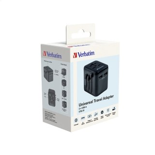 VERBATIM POWER TRAVEL ADAPTER 100-250V 2xUSB-A 12W UTA-1 49543