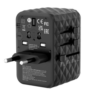 VERBATIM WALL CHARGER ŁADOWARKA SIECIOWA GAN 65W PD 2 x USB-C + 2 x USB-A + TRAVEL ADAPTER 32120