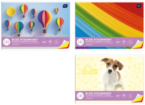 Blok rysunkowy A4 20 kartek kolorowy INTERDRUK