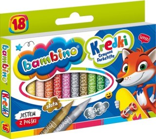 Kredki 18 kolorów Bambino w pudełku MAJEWSKI KRE18/BAMP