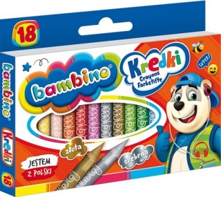 Kredki 18 kolorów Bambino w pudełku MAJEWSKI KRE18/BAMP