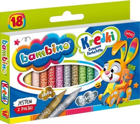 Kredki 18 kolorów Bambino w pudełku MAJEWSKI KRE18/BAMP