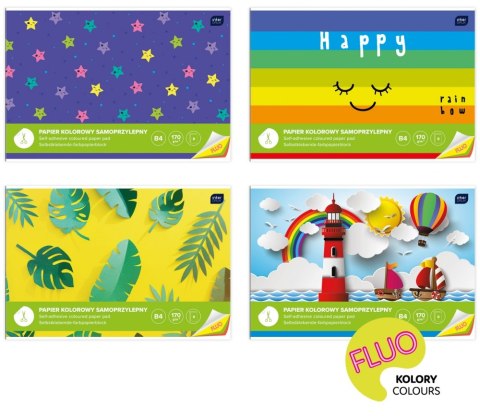 Papier kolorowy samoprzylepny B4 8 kartek fluo INTERDRUK