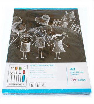 BLOK TECHNICZNY CREATINIO, CZARNY A3 10K 160G