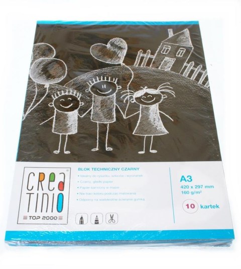 BLOK TECHNICZNY CREATINIO, CZARNY A3 10K 160G