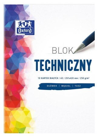 BLOK TECHNICZNY OXFORD A4 10K 250G BIAŁY