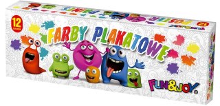 Farby plakatowe 12 kolorów 20 ml FUN&JOY 220262