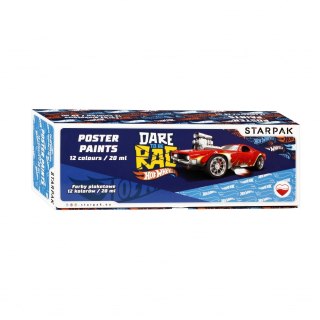 Farby plakatowe 12 kolorów Hot Wheels STARPAK 337500