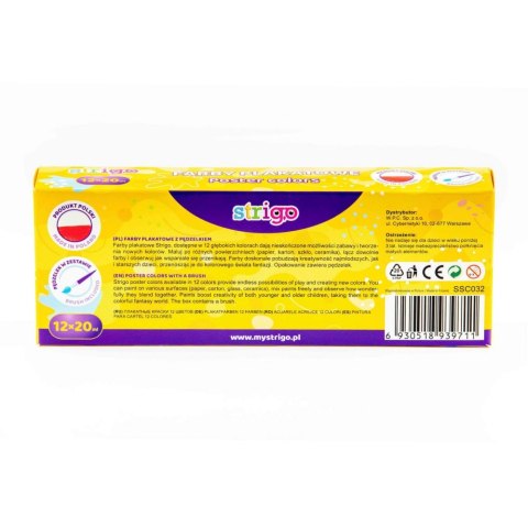Farby plakatowe 12kol Strigo PILOT SSC032