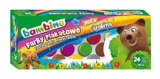 Farby plakatowe 24 kolory 10 ml Bambino MAJEWSKI 002885