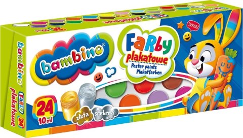 Farby plakatowe 24 kolory 10 ml Bambino MAJEWSKI 002885