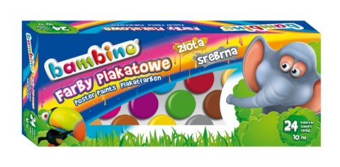 Farby plakatowe 24 kolory 10 ml Bambino MAJEWSKI 002885