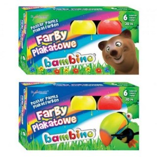 Farby plakatowe 6 kolorów 20 ml Bambino MAJEWSKI 001598