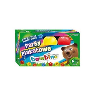 Farby plakatowe 6 kolorów 20 ml Bambino MAJEWSKI 001598