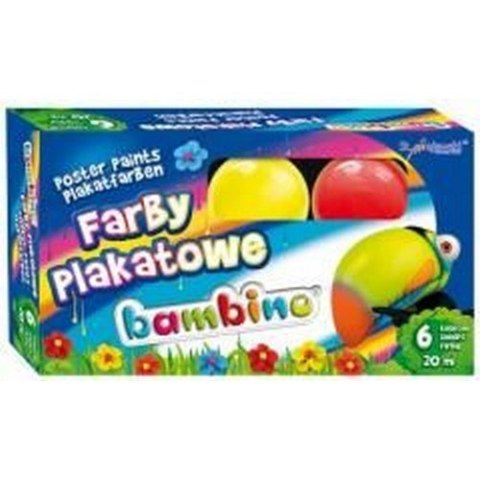 Farby plakatowe 6 kolorów 20 ml Bambino MAJEWSKI 001598