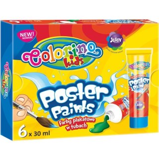 Farby plakatowe 6 kolorów 30 ml w tubie Colorino PATIO 442351 04