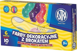 Farby plakatowe 60kolorów 10 ml brokat ASTRA 301116001