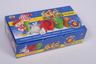 Farby plakatowe 8 kolorów 20 ml FLAMINGO 299123
