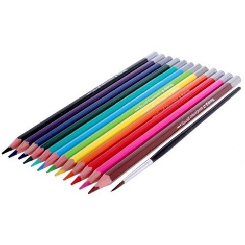 Kredki akwarelowe ołówkowe 12kol/180 pędzelek Colorino Kids PATIO 33039