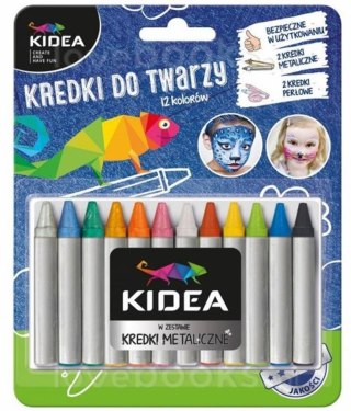 Kredki do twarzy 12kolorów Kidea DERFORM KDT12KA